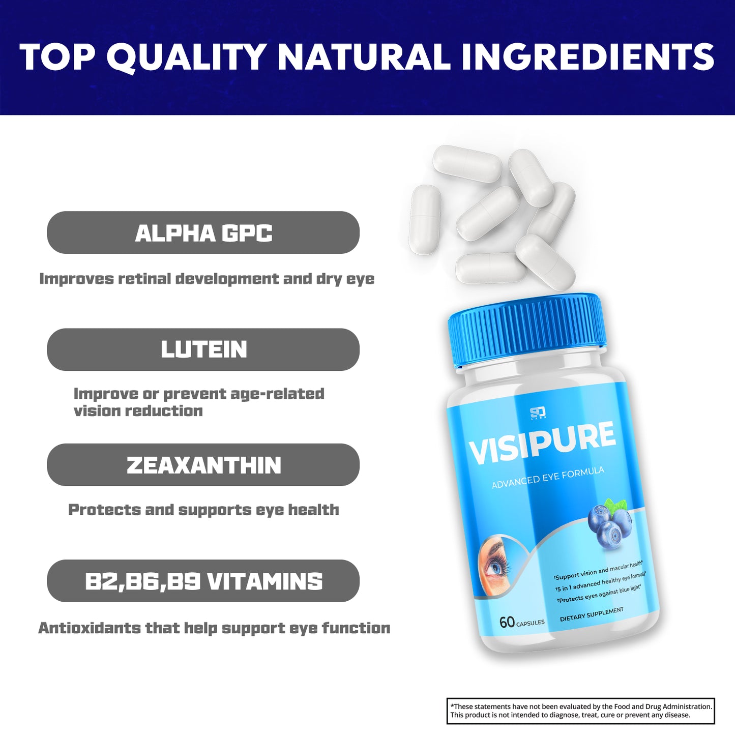 Visipure - Daily Supplement and Support for Visual Wellness (3 Pack)