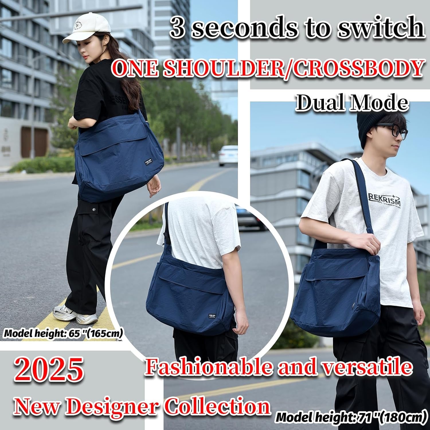 FSD.WG Men Messenger Bag Laptop Bag Shoulder Bag Large Capacity Computer Casual Bag for Work College Travel