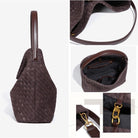 Woven Bag for Women, Suede Bag Top Handle Satchel PU Leather Tote Woven Purse Handbag Shoulder Bag