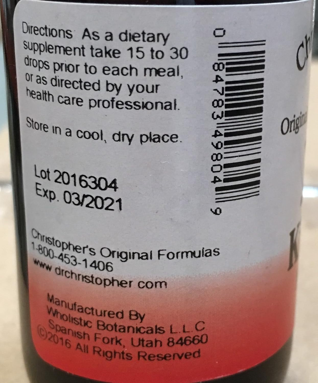 Christopher'S Original Formulas Kidney Extract, Herbal Support with Ginger Root, Goldenseal & Juniper Berry, 2 Oz Liquid
