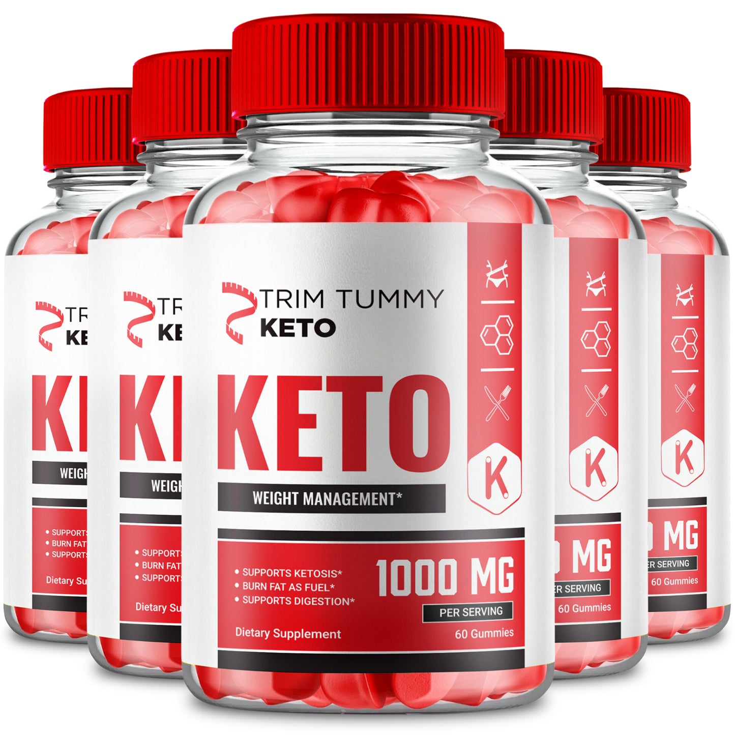 Trim Tummy Keto ACV Gummies - Official Formula (5 Pack)