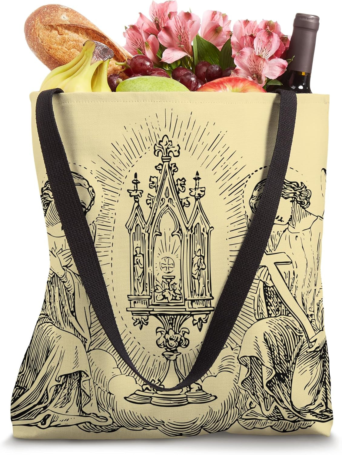 Adoration Angels Vintage Traditional Catholic Holy Eucharist Tote Bag