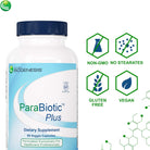 Nutra Biogenesis Parabiotic plus - Probiotics for Women & Men, Wormwood, Black Walnut & Neem for Added Support, Microbiome Supplement, Clean, Vegan, Natural - 90 Veggie Capsules