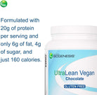 Nutra Biogenesis Ultralean Vegan Chocolate Protein Powder - Plant Based Protein Powder for Men & Women, Lactose Free Pea Protein for Muscle Support with Micronutrients & Vitamins - 1 Lb 5.4 Oz (635 G)