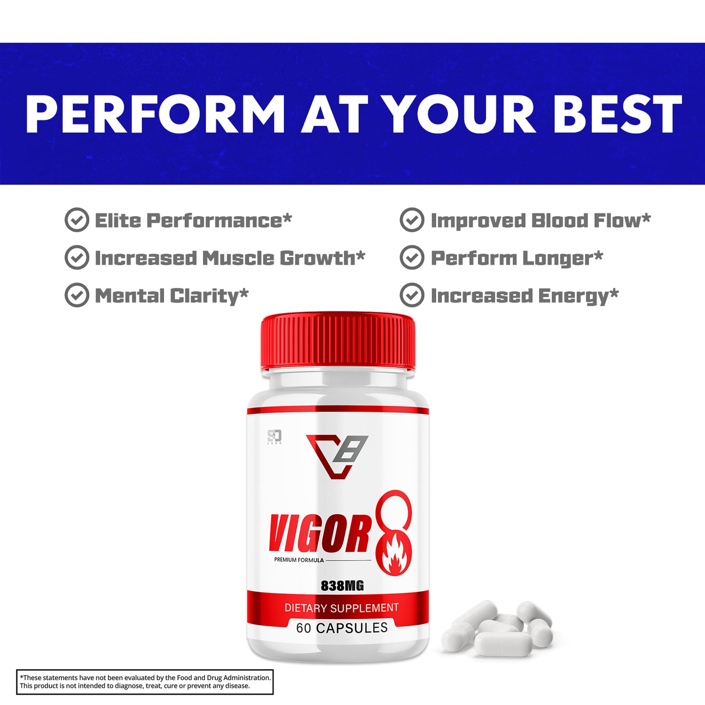 Vigor 8 Advanced Male Health Pills - Enhance Stamina and Endurance (2 Pack)