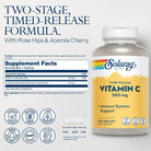 SOLARAY Vitamin C 500Mg, Two-Stage Timed Release - Antioxidant and Immune Support Supplement - Vitamin C with Rose HIPS and Acerola, Vegan, Gluten Free, 60-Day Guarantee, 250 Servings, 250 Vegcaps