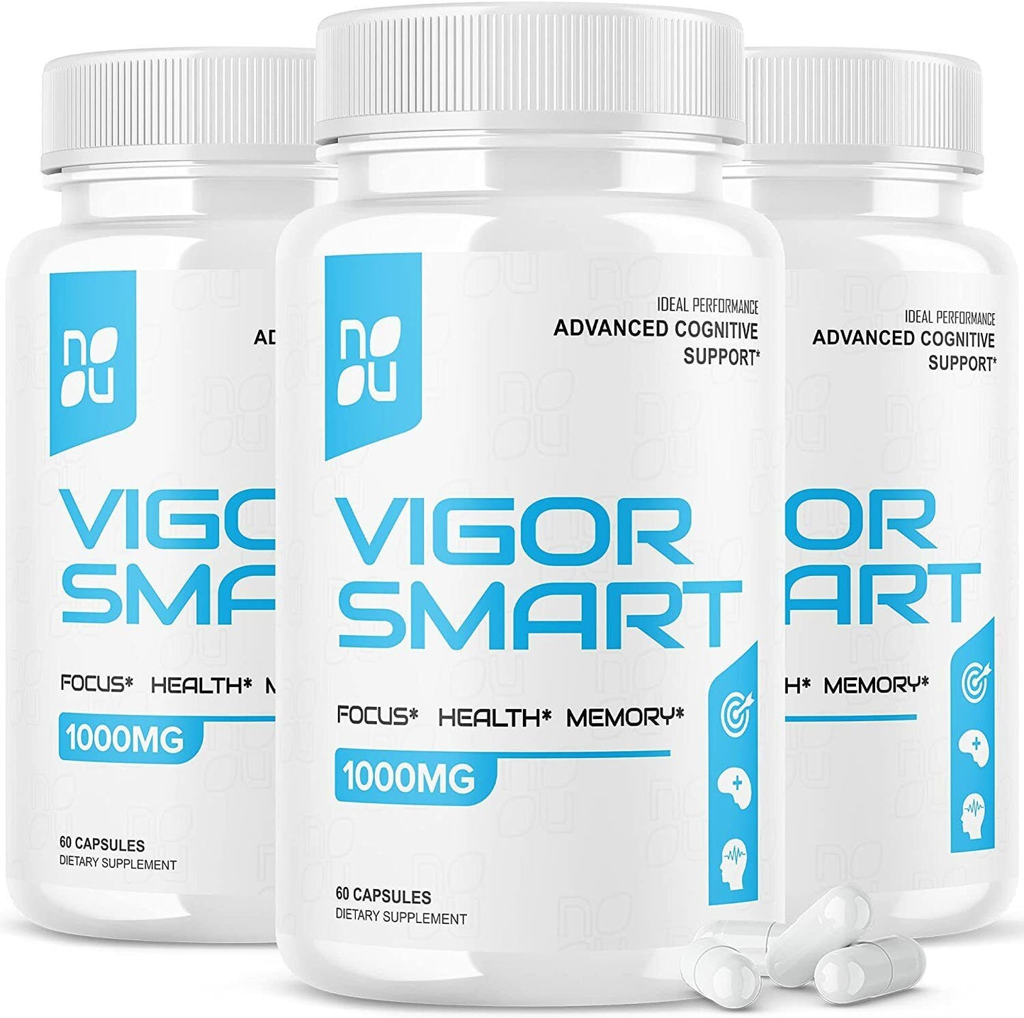 Vigor Smart Brain Booster Pills Advanced Cognitive Focus Support 1000Mg (3 Pack)