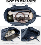 Extra Large Canvas Tote Bag for Women Men, Utility Work Bags with Zipper