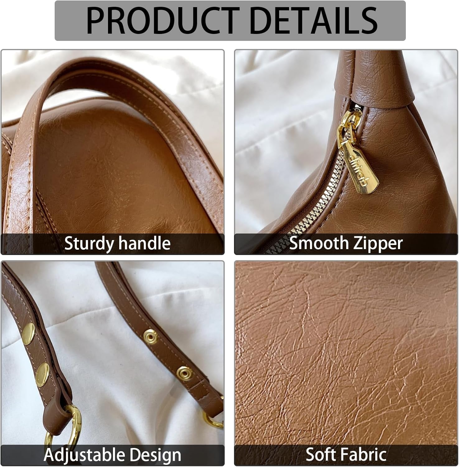 Crescent Hobo Bags Retro Crossbody Bag Vegan Leather Shoulder Purse Soft Cute Handbag for Women