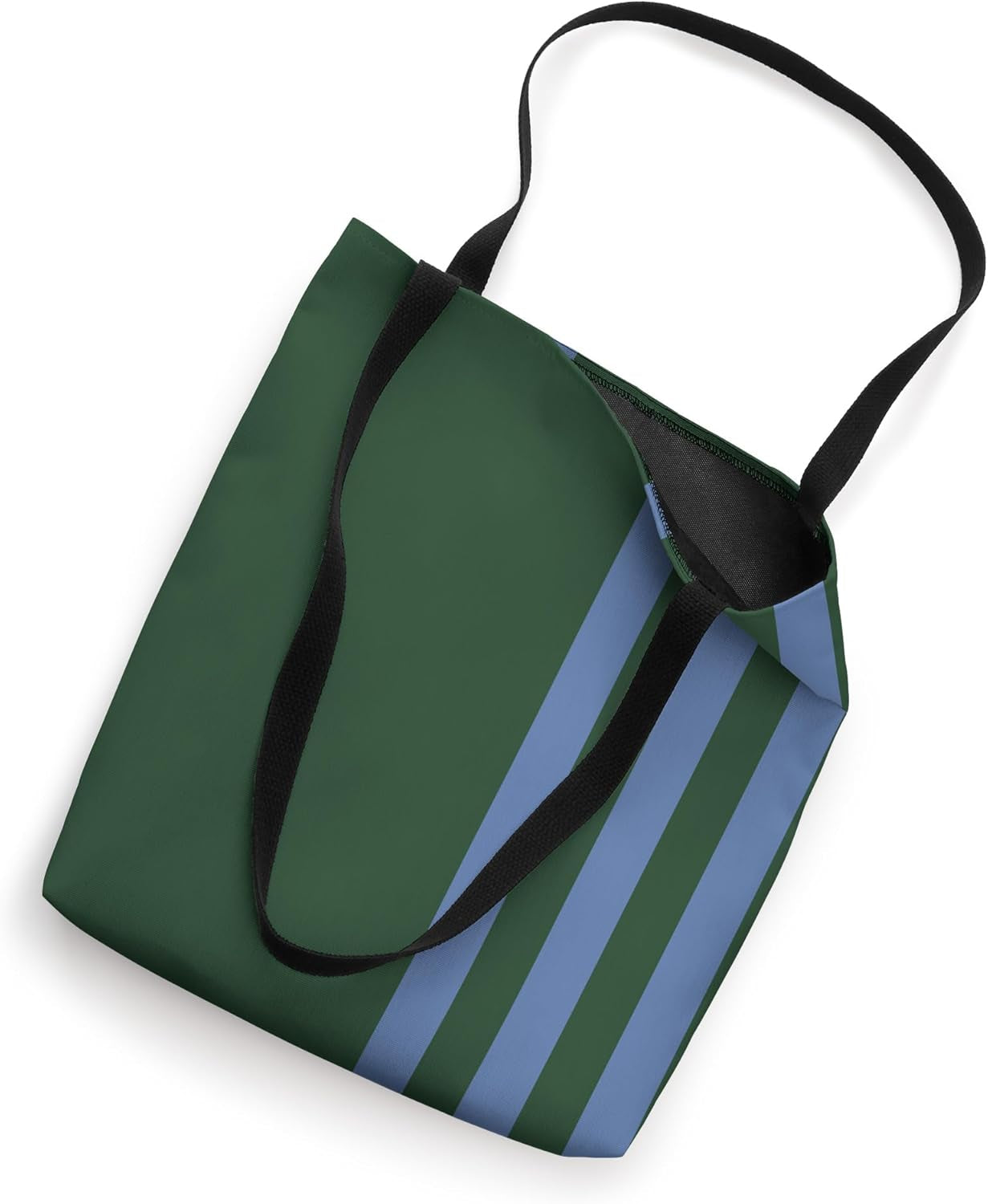Blue and Green Stripes Simple Three Lines Modern and Sporty Tote Bag