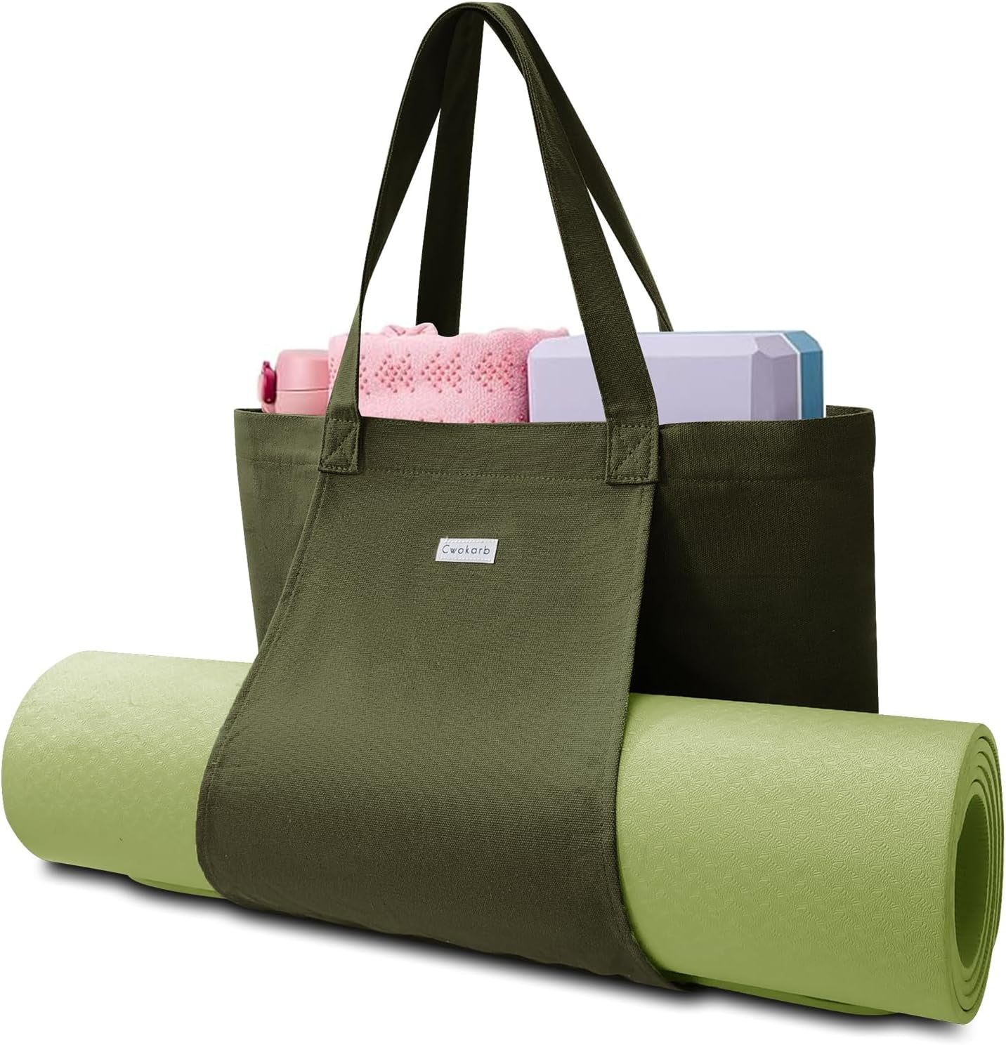 Yoga Bags for Women with Yoga Mats Bags Carrier Carryall Canvas Tote for Pilates Shoulder for Travel Office Beach Workout