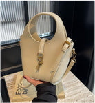 Women Bucket Bags PU Leather Hobo Bag Fashion Shoulder Crossbody Vintage Tote Small Handabg Purse (Beige, W23*H15*D13 Cm)