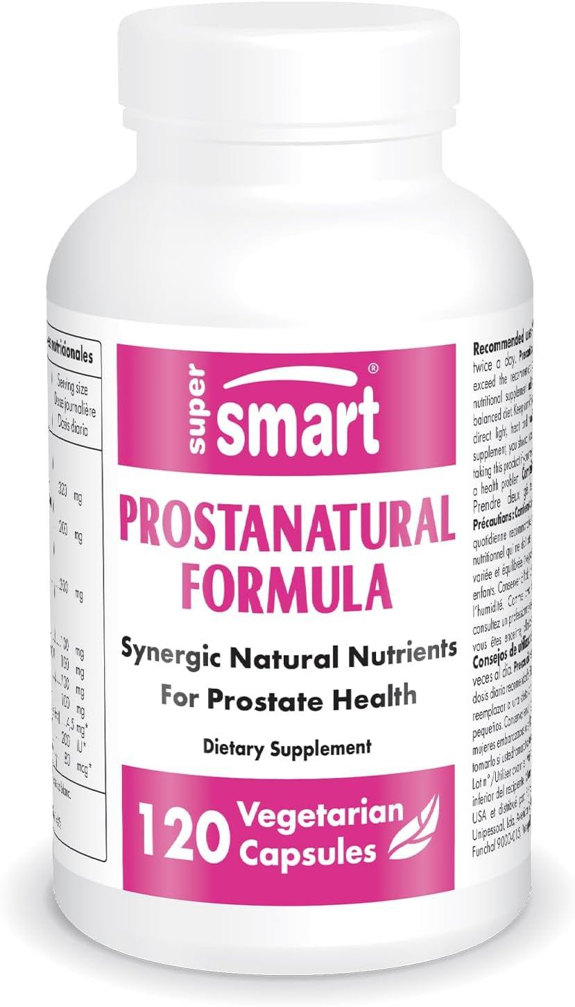 Supersmart - Prostanatural Formula (Advanced Formula) - with Saw Palmetto, Nettle Root, Beta-Sitosterol - Prostate Supplement | Non-Gmo & Gluten Free - 120 Vegetarian Capsules