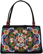 Ethnic Embroidered Shoulder Bag - Boho Floral Vintage Purse for Women
