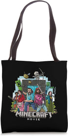 A Minecraft Movie Main Characters Group Shot Cartoon Style Tote Bag