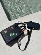 Waterproof Silicone Mini Beach Tote Bag with Charms Small Washable EVA Crossbody Purse for Girls & Women Adjustable Strap
