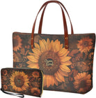 Purse and Wallet Set Large Shoulder Satchel Purse Tote Handbags with PU Wallet for Party Work Shopping Travel