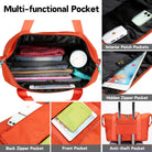 Expandable Travel Duffle Bag for Women Men, Lightweight Foldable Travel Tote Bags Gym Bag, Large Waterproof Carry on Weekender Overnight Bag with Wet Pocket for Workout, Fitness, Shopping Orange