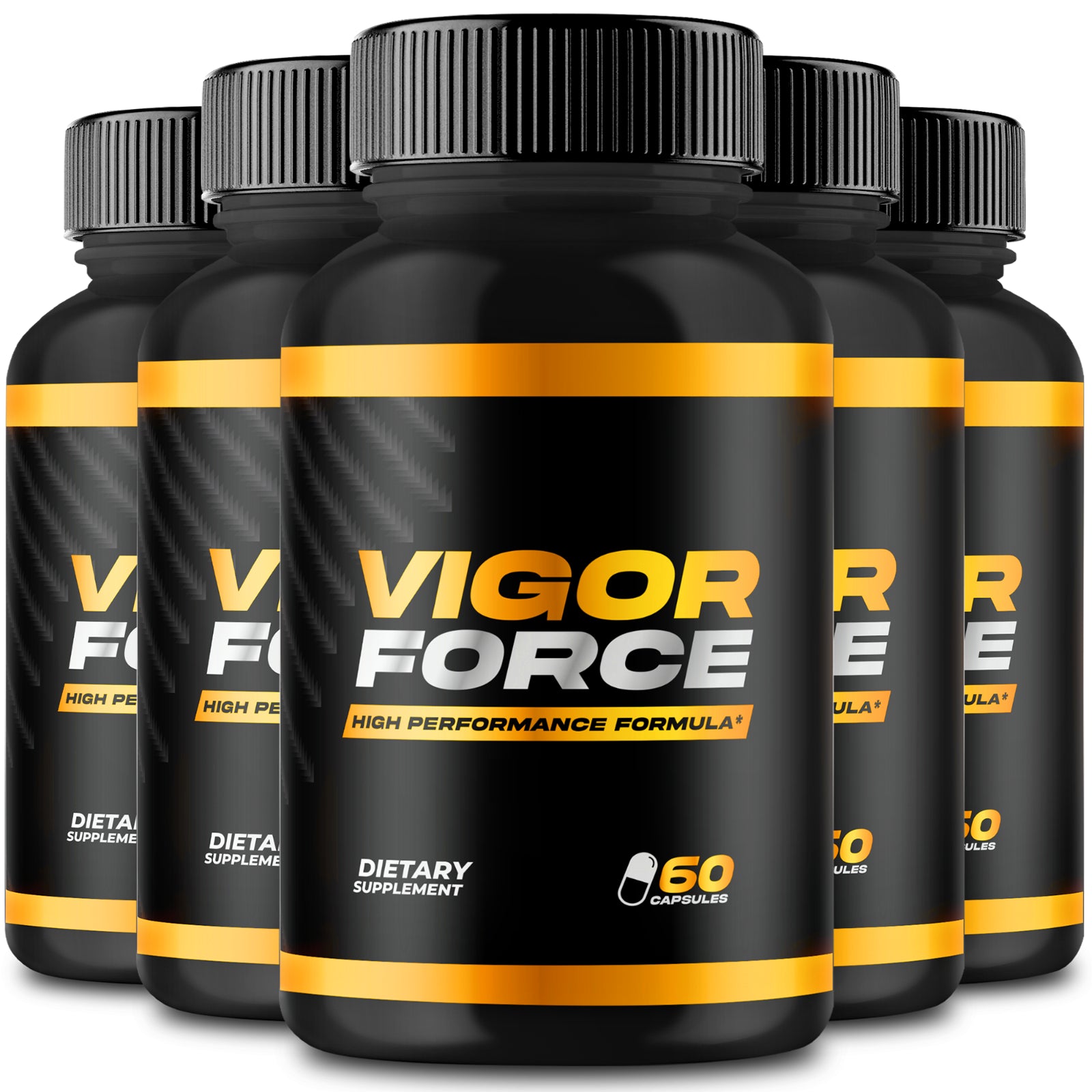 Vigor Force Pills 4 ED 300 Caps BIGD Vigor Force Supplement Capsules (5 Bottles)