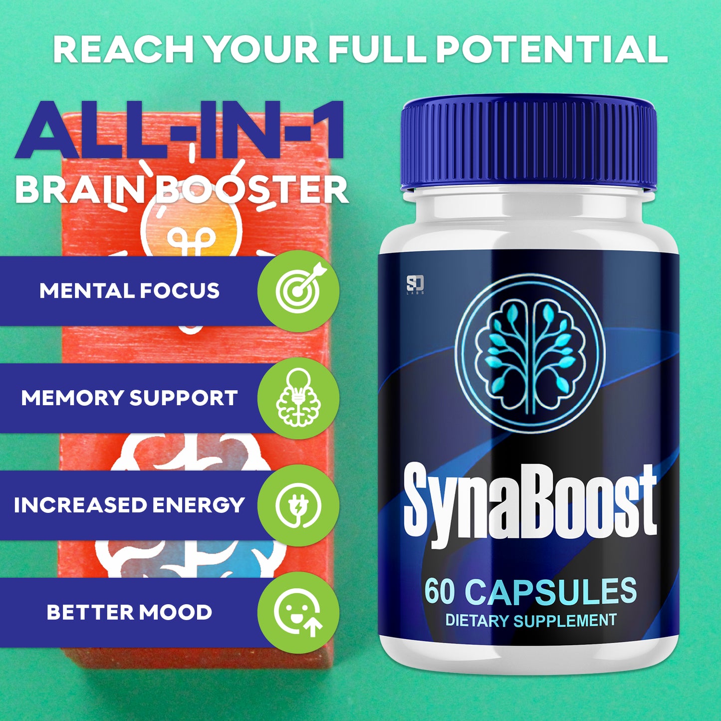 Synaboost - Supports Focus and Mental Sharpness (3 Pack)