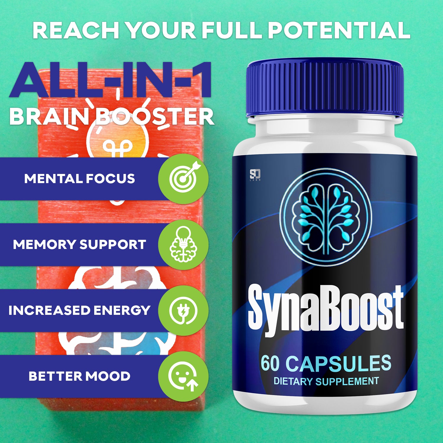 Synaboost - Supports Focus and Mental Sharpness (3 Pack)