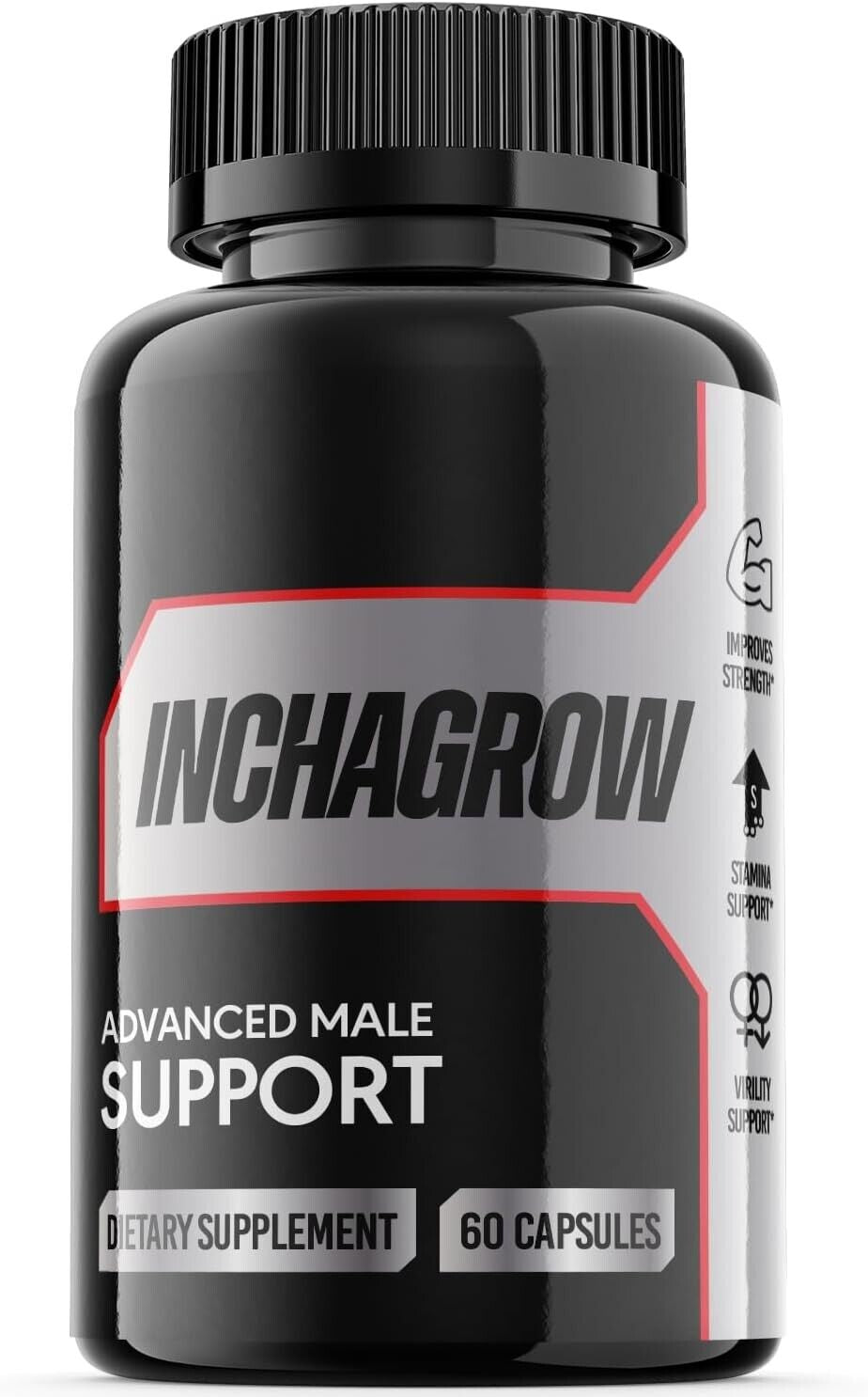 (1 Pack) Inchagrow - Male Vitality Supplement Pills, Vegan - 60 Capsules