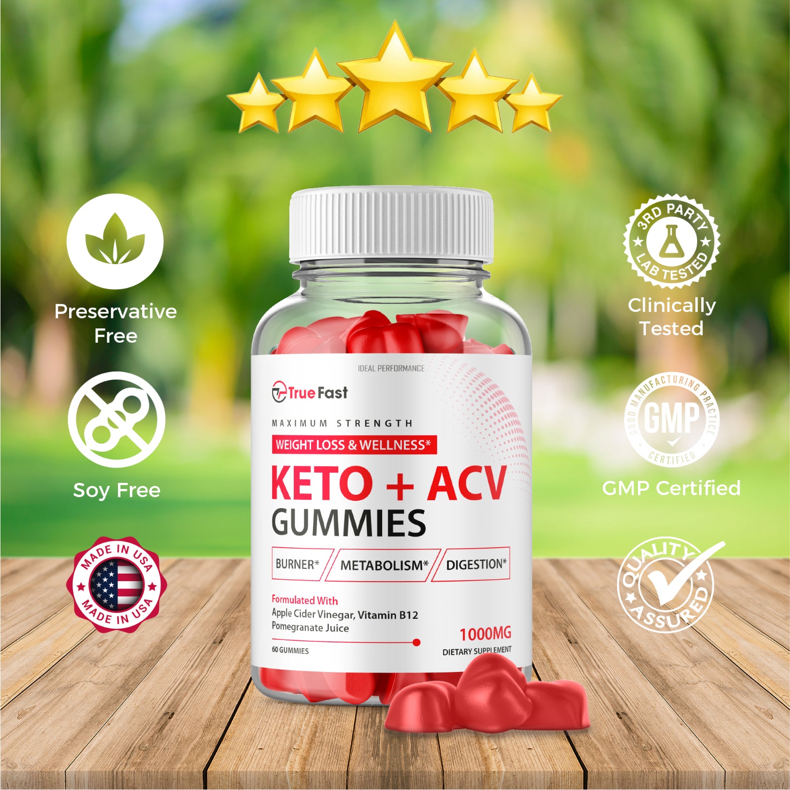 True Fast Keto ACV Gummies (300 Gummies)