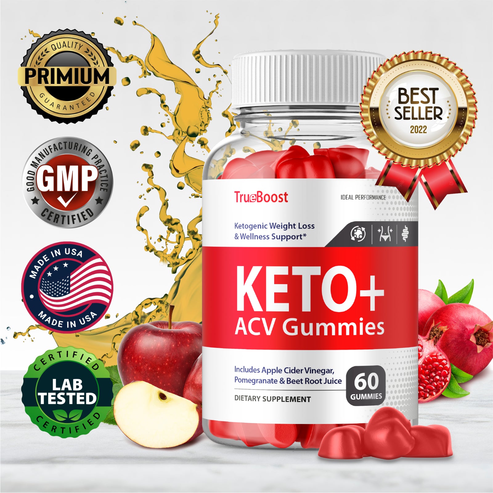 True Boost Keto plus ACV Gummies for Weight Loss (60 Gummies)