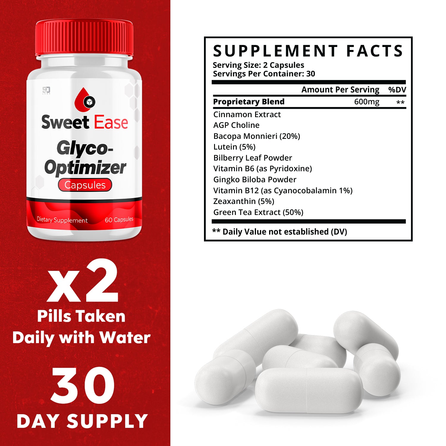 Sweet Ease Glyco Optimizer - Natural Glycogen Support Supplement (5 Pack)