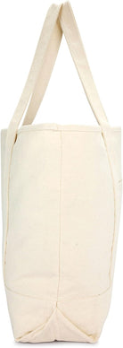 DALIX Monogram Bag Personalized Totes for Women Open Top Natural Letter A-Z