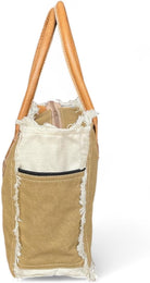 Upcycled Canvas Purses and Handbags, Upcycled Canvas Bags for Women, Handcrafted Sel De Mer Tote Bag, 13 Inches