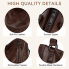 VASCHY Hobo Bag for Women, Leather Tote Bag Purse with Zipper Guitar Strap