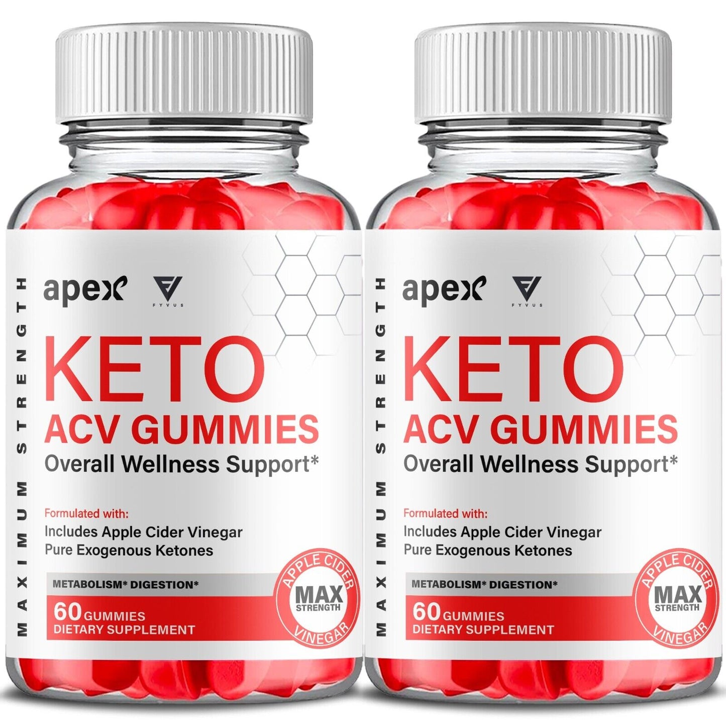 (2 Pack) Apex Keto + ACV Advanced Weight Loss Support Supplement (120 Gummies)