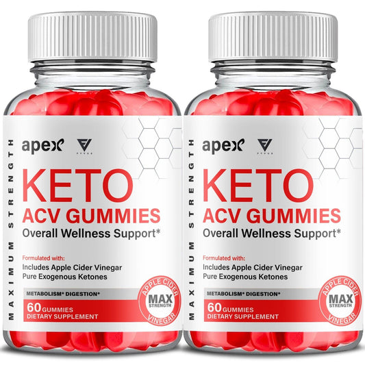 (2 Pack) Apex Keto + ACV Advanced Weight Loss Support Supplement (120 Gummies)