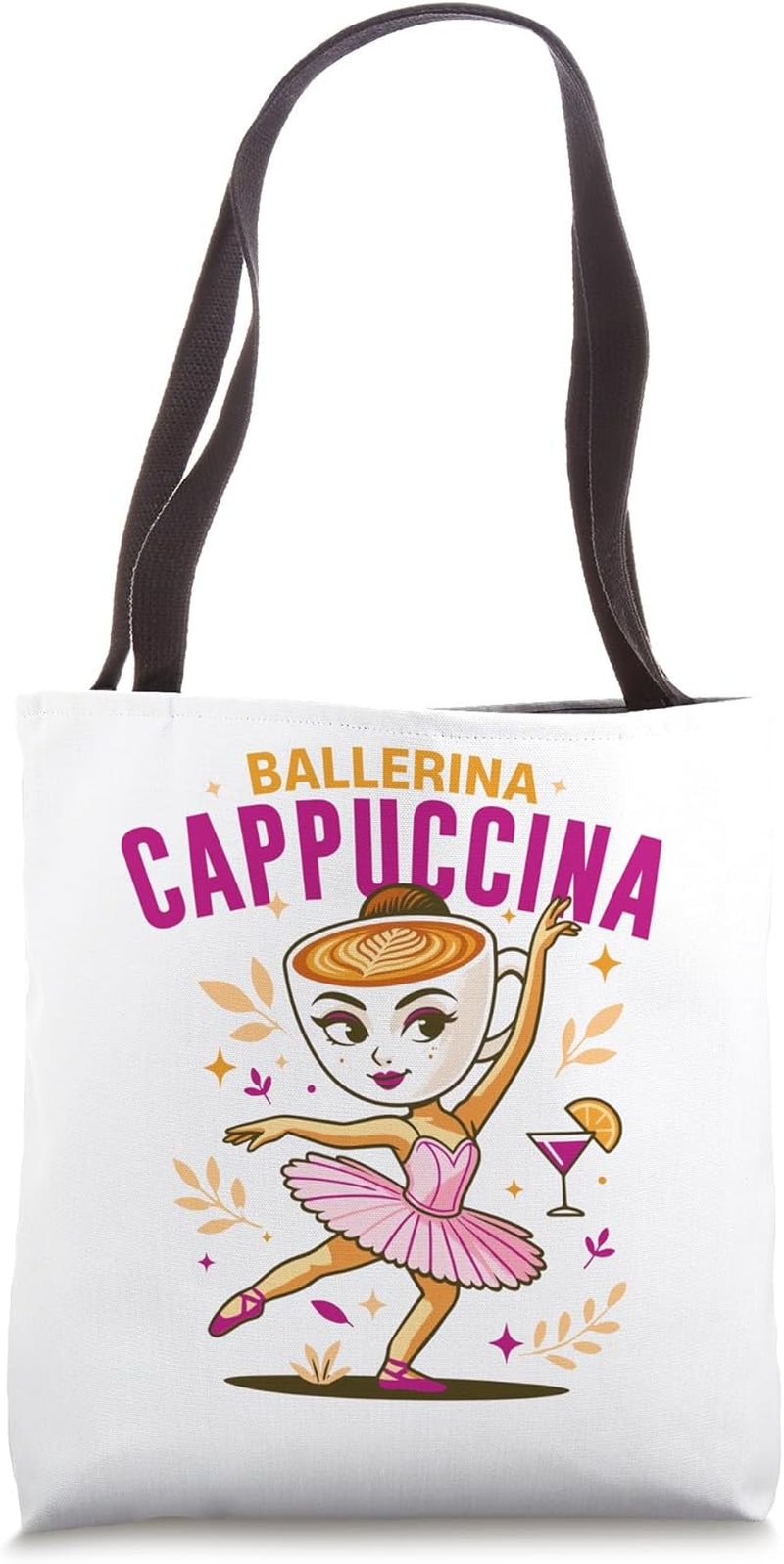 Brainrot AI Girl Coffee Ballet Dance Ballerina Cappuccina Tote Bag