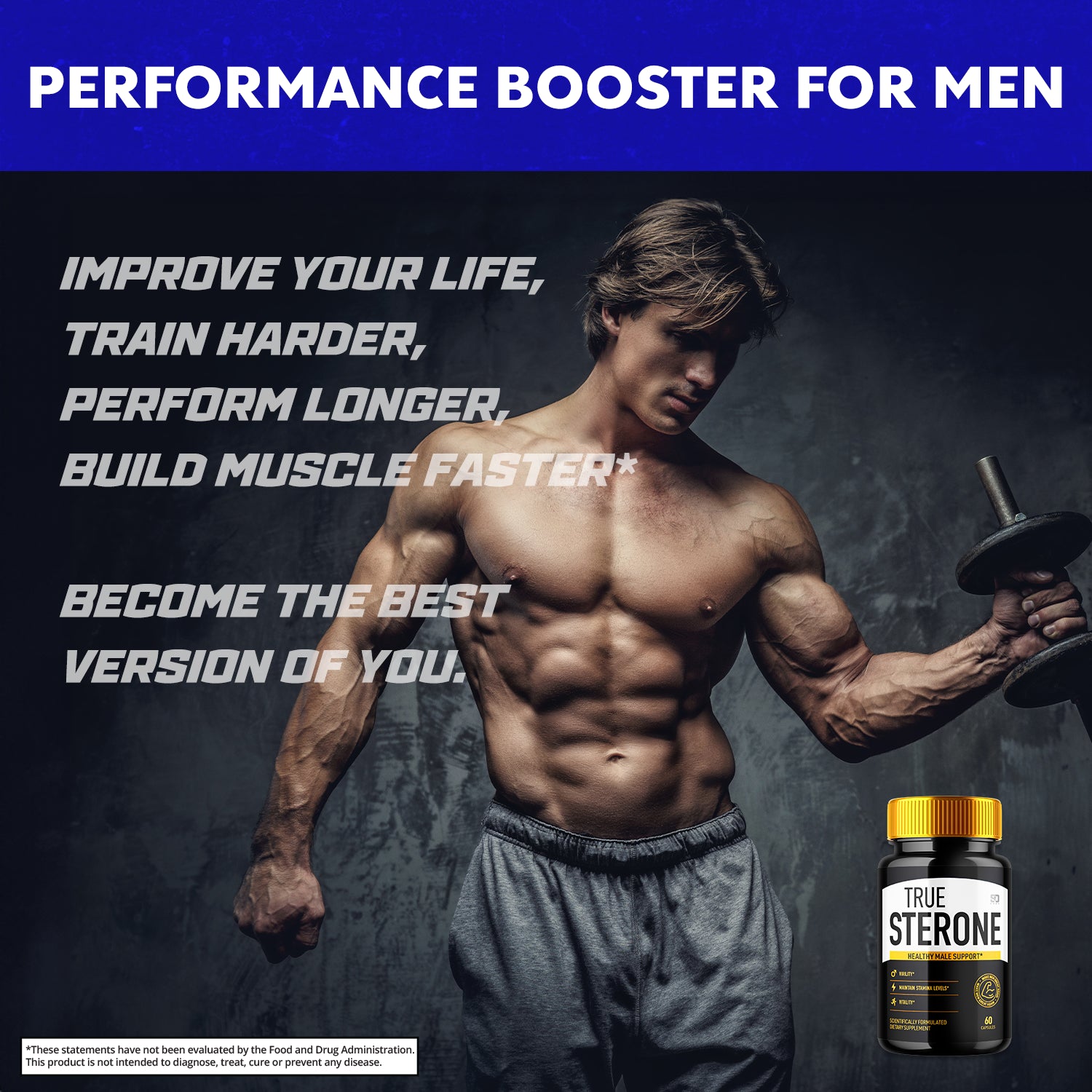 True Sterone Male Pills - Enhances Stamina and Supports Vitality (5 Pack)