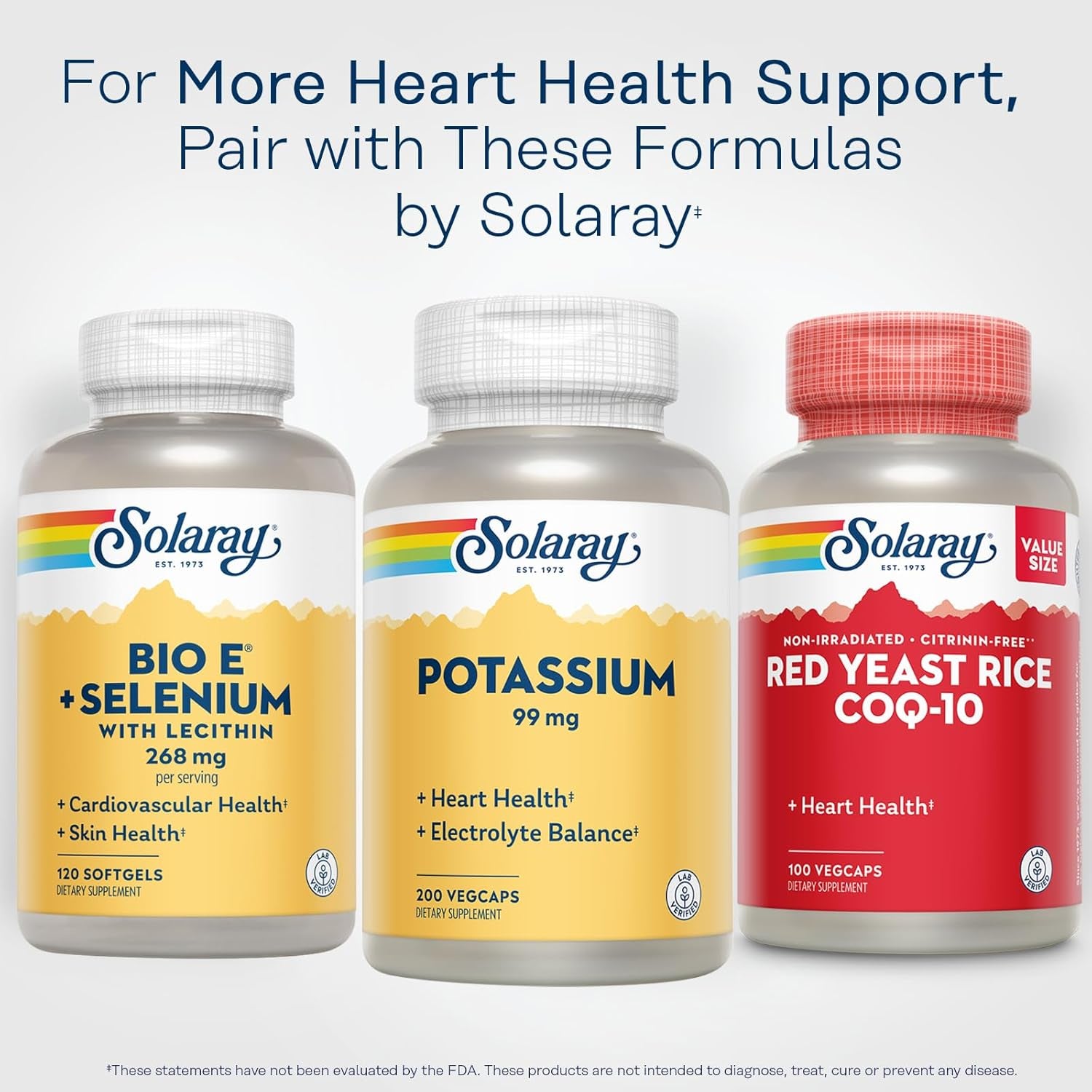 Solaray Potassium 99 Mg - Electrolyte Balance Formula - Potassium Supplement for Electrolytes, Vascular and Heart Health Support - 60-Day Money Back Guarantee, Lab Verified, 200 Servings, 200 Vegcaps