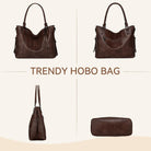 VASCHY Hobo Bag for Women, Leather Tote Bag Purse with Zipper Guitar Strap