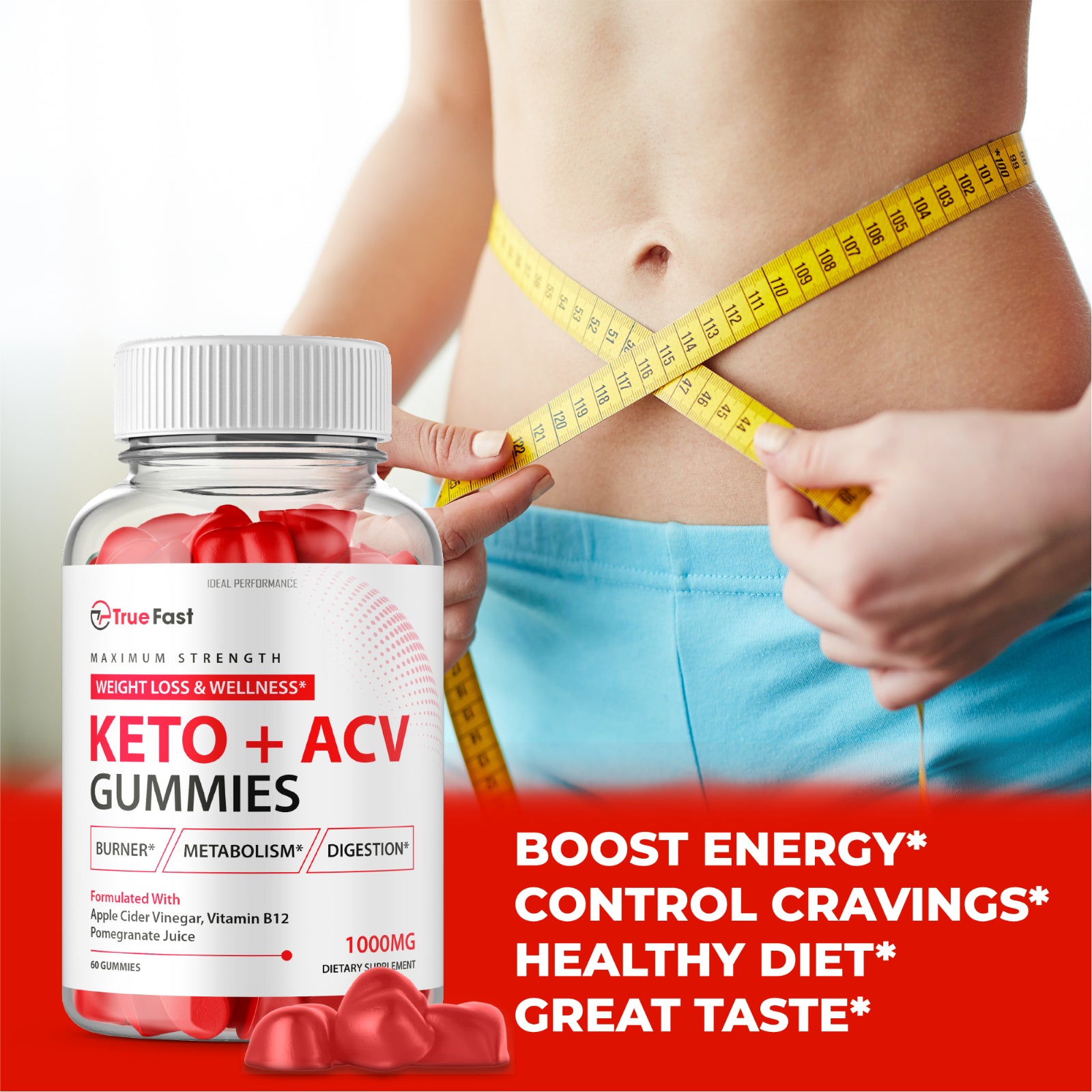 True Fast Keto ACV Gummies (120 Gummies)