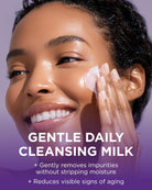 Andalou Naturals Age Defying Apricot Probiotic Cleansing Milk | Gentle Daily Hydrating Face Cleanser for Dry, Dehydrated Skin| with Fruit Stem Cell Complex | 6 Fl Oz