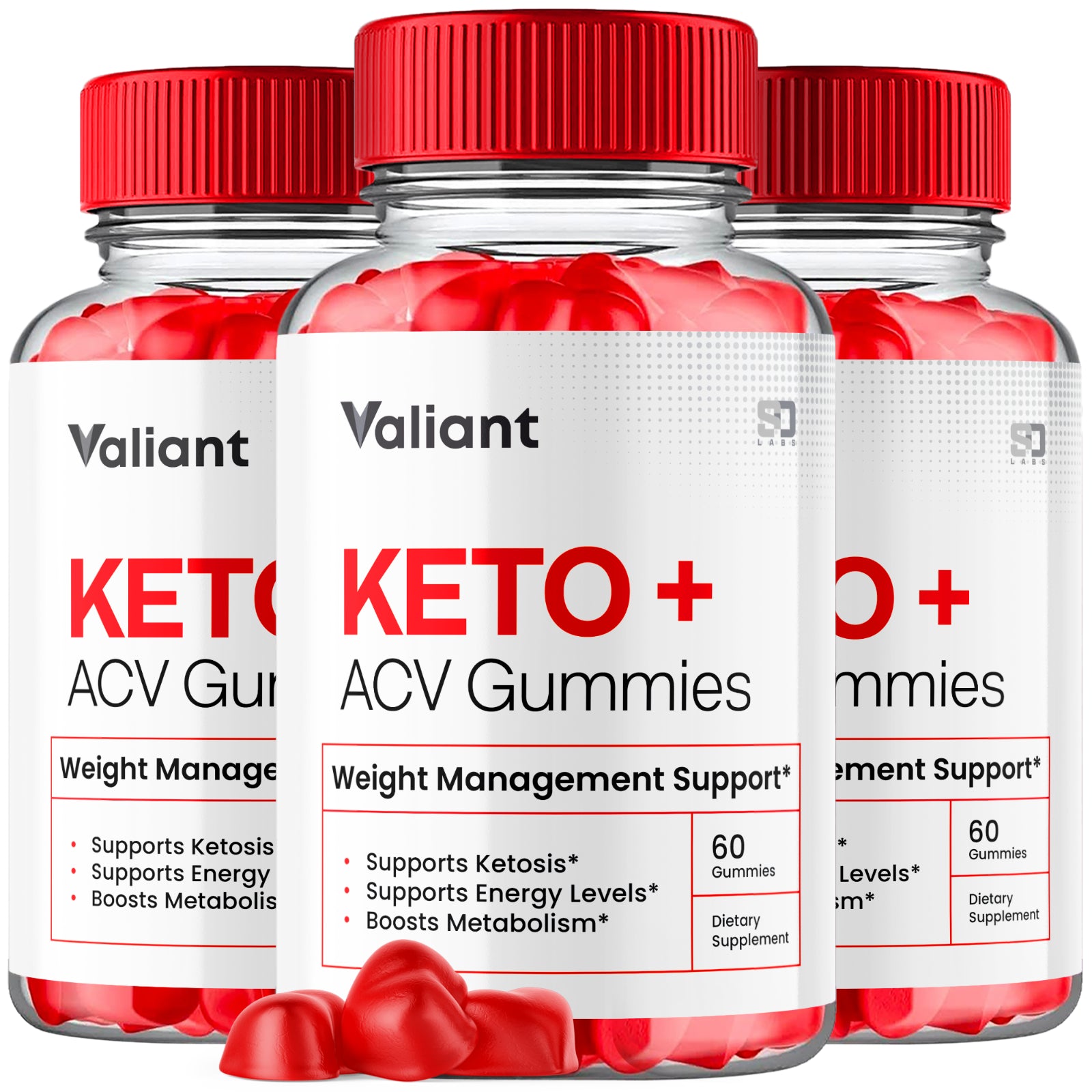 Valiant Keto ACV Gummies Advanced Weight Support 1000MG Formula (3 Pack)