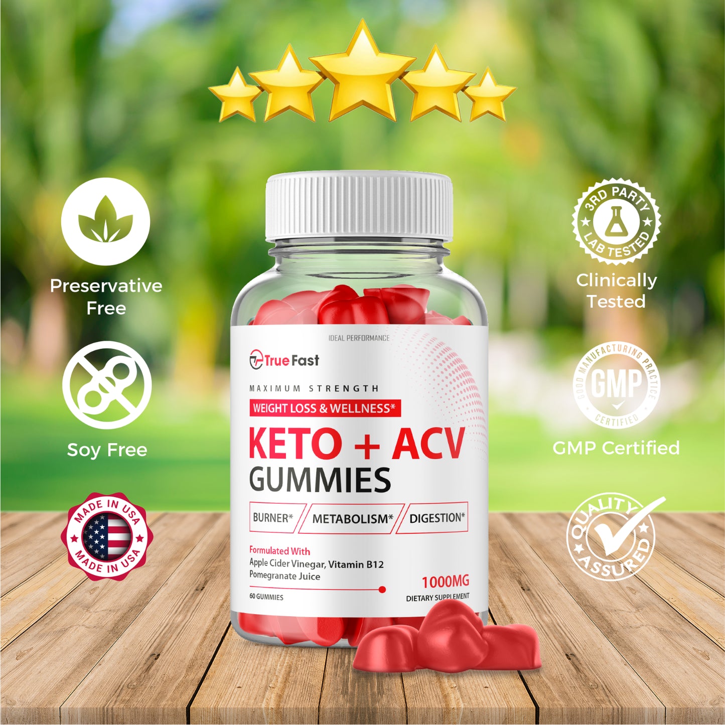 True Fast Keto ACV Gummies (120 Gummies)