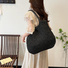 Beach Bags for Women, Large Woven Straw Tote Bag, Waterproof Beach Bag for Swim, Travel & Shopping, Stylish Weaving Handbag