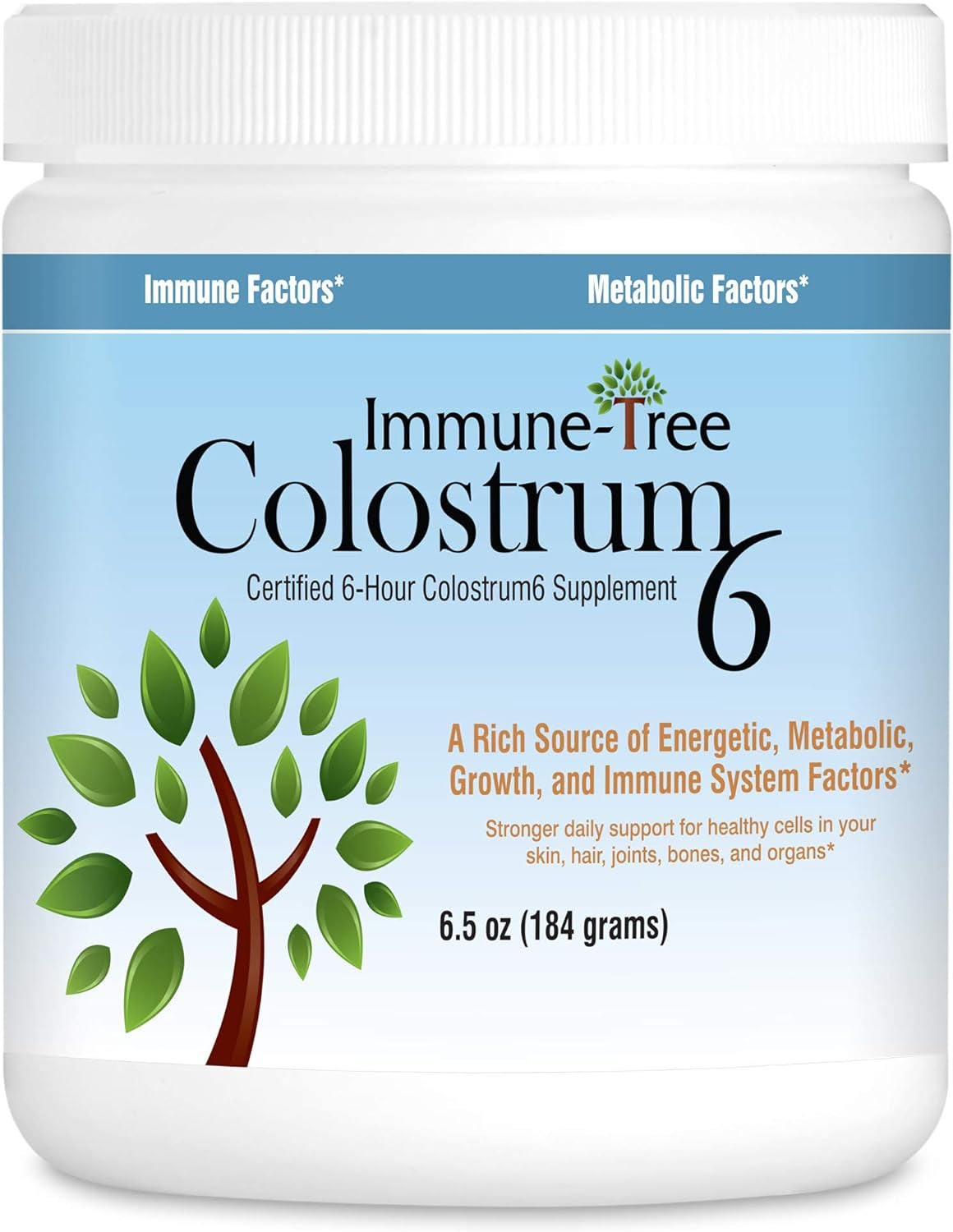 100% Bovine Colostrum Powder, 120 Servings, 6.5Oz, Supports Anti-Aging, Healthy Immune System, Gut & Digestion, Muscle & Tissue, & Wellness, Made in USA from Grass Fed, Grade a Dairy Cows