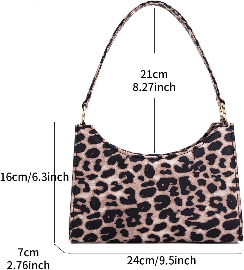Shoulder Handbag for Women Leopard Print Underarm Purse, Mini Hobo Tote Handbag Fashion Evening Party Bag