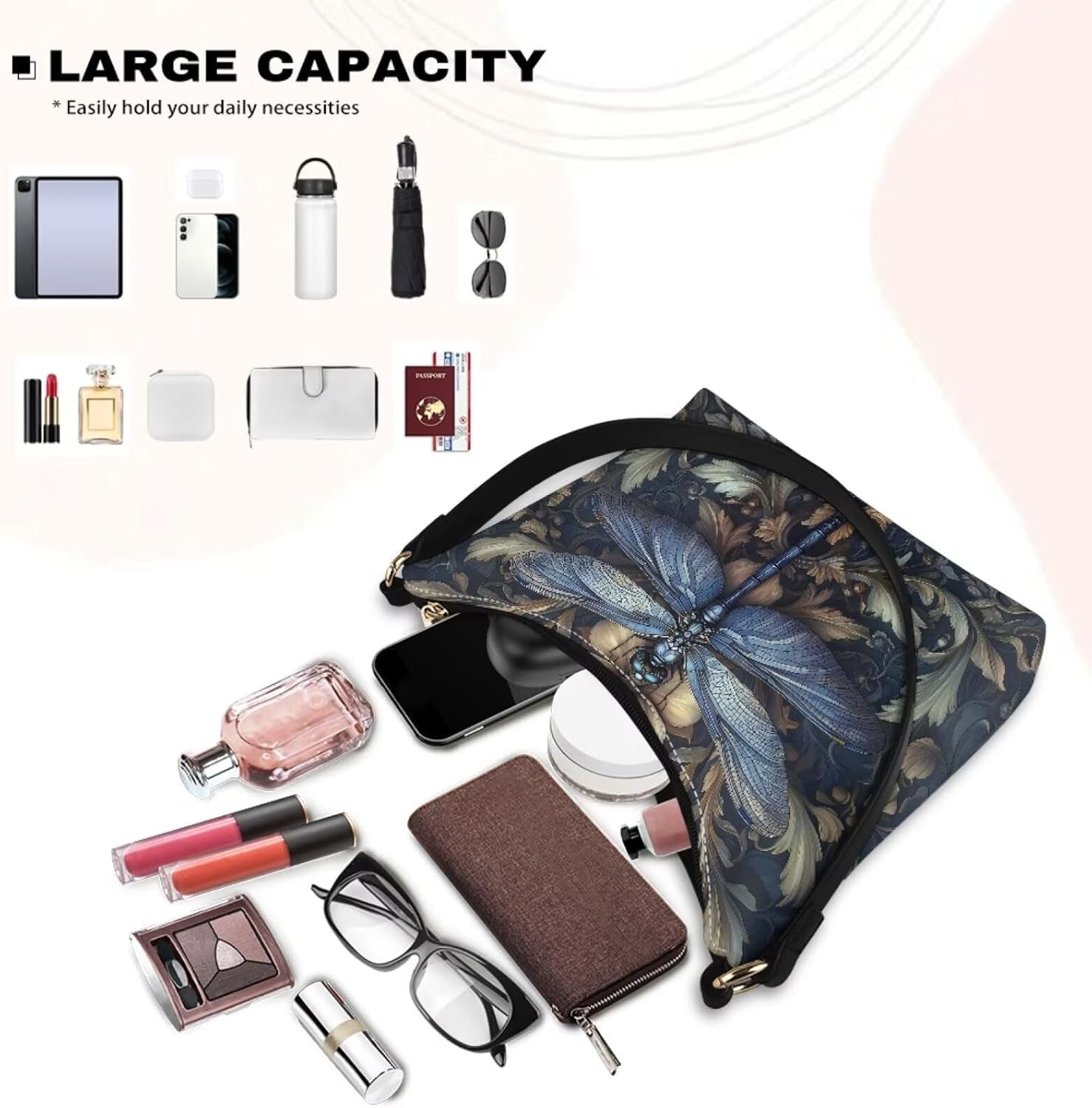 Underarm Shoulder Bag for Women Clutch Purse Handbag Pu Leather Tote Hobo Bag with Zipper Closure