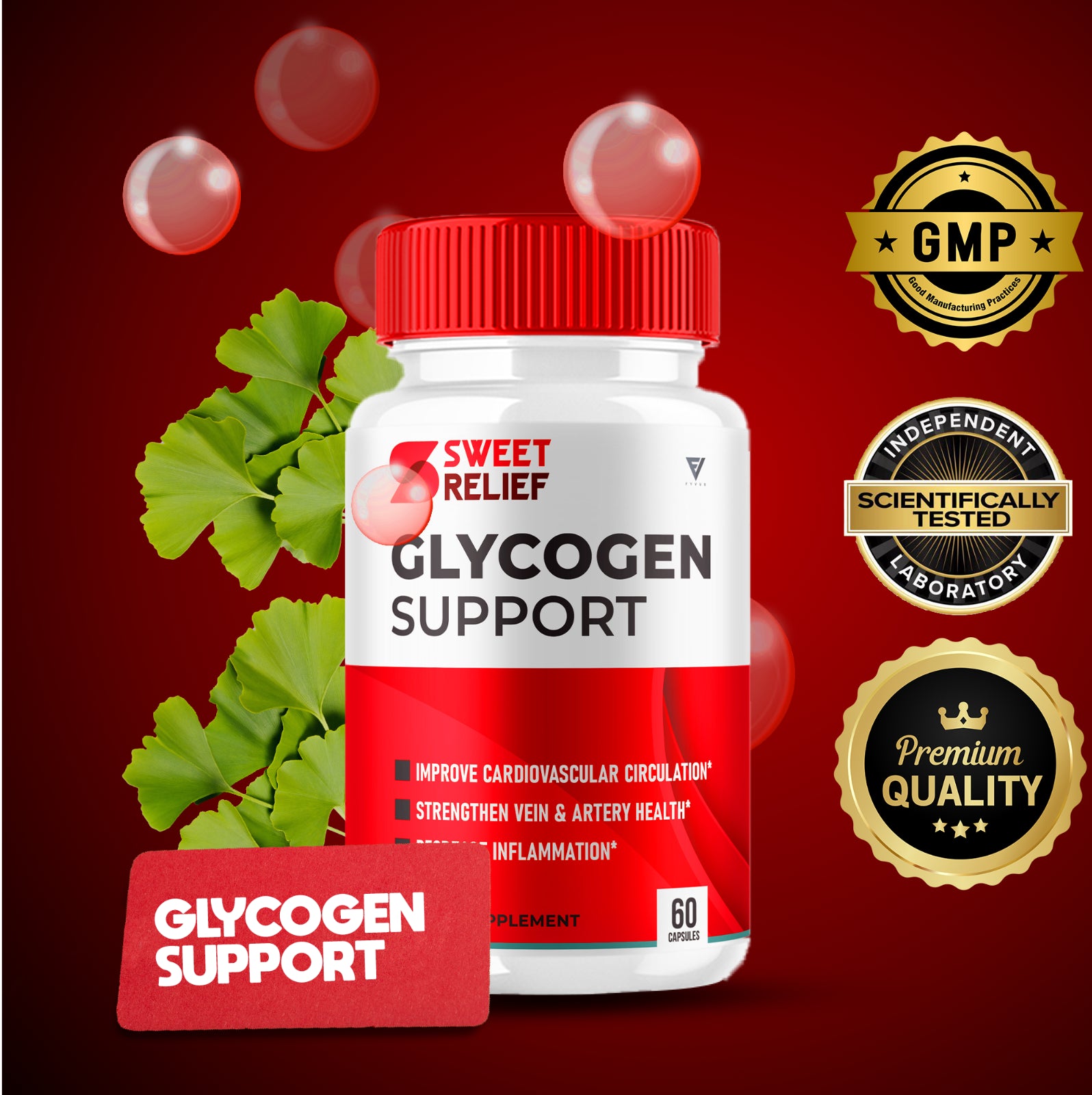 Sweet Relief Glycogen Blood Support Cleanse Capsules Supplement (60 Capsules)