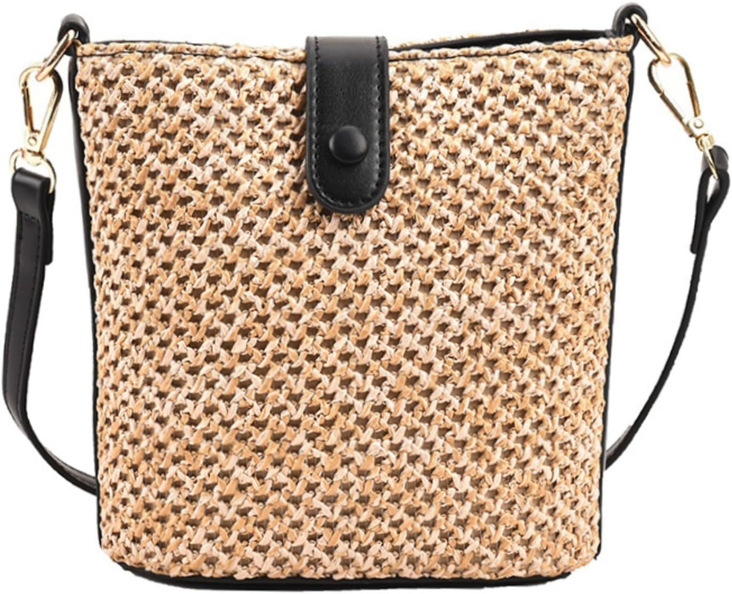 Women 2025 Summer Purse Straw Woven Cross Body Bucket Bag Trendy Shoulder Handbag Casual Tote Travel Beach