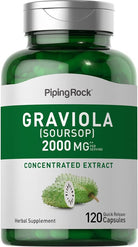 Piping Rock Graviola Soursop Capsules | 2000 Mg | 120 Count | Leaf Supplement | Concentrated Herbal Fruit Extract | Non-Gmo, Gluten Free