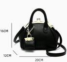 Mini Kiss Lock PU Leather Satchel Style Handbag Women Small Shoulder Crossbody Purse Commuter Tote Top Handle Everyday